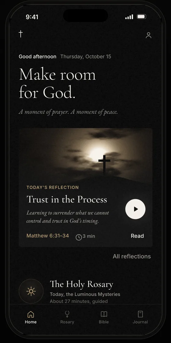 Our Father app: today, in one quiet place